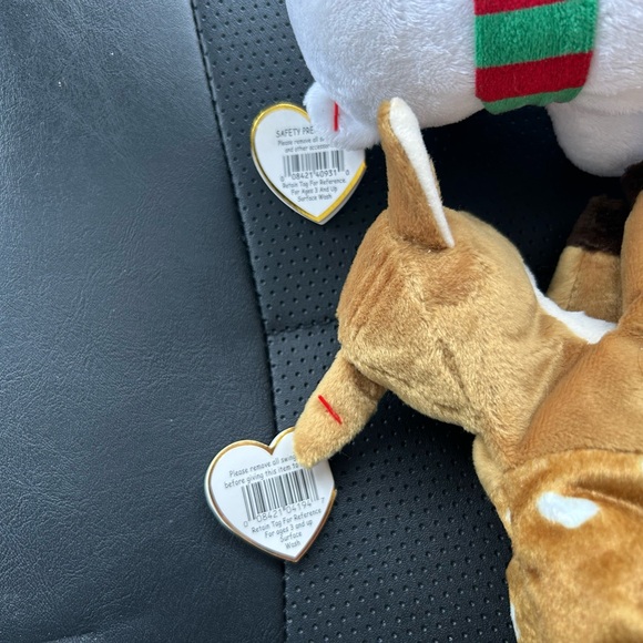 Ty Plush Set with Brown Reindeer and White Polar Bear - Picture 3 of 3